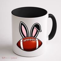 Bunny Ears American Football Fan Funny Easter Coffee Mug thumb 1