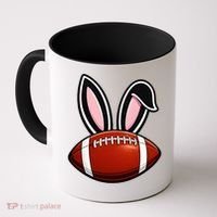 Bunny Ears American Football Fan Funny Easter Coffee Mug thumb 0