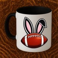 Bunny Ears American Football Fan Funny Easter Coffee Mug thumb 2