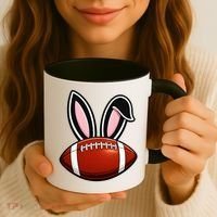 Bunny Ears American Football Fan Funny Easter Coffee Mug thumb 3