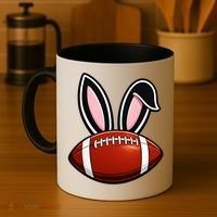 Bunny Ears American Football Fan Funny Easter Coffee Mug thumb 4