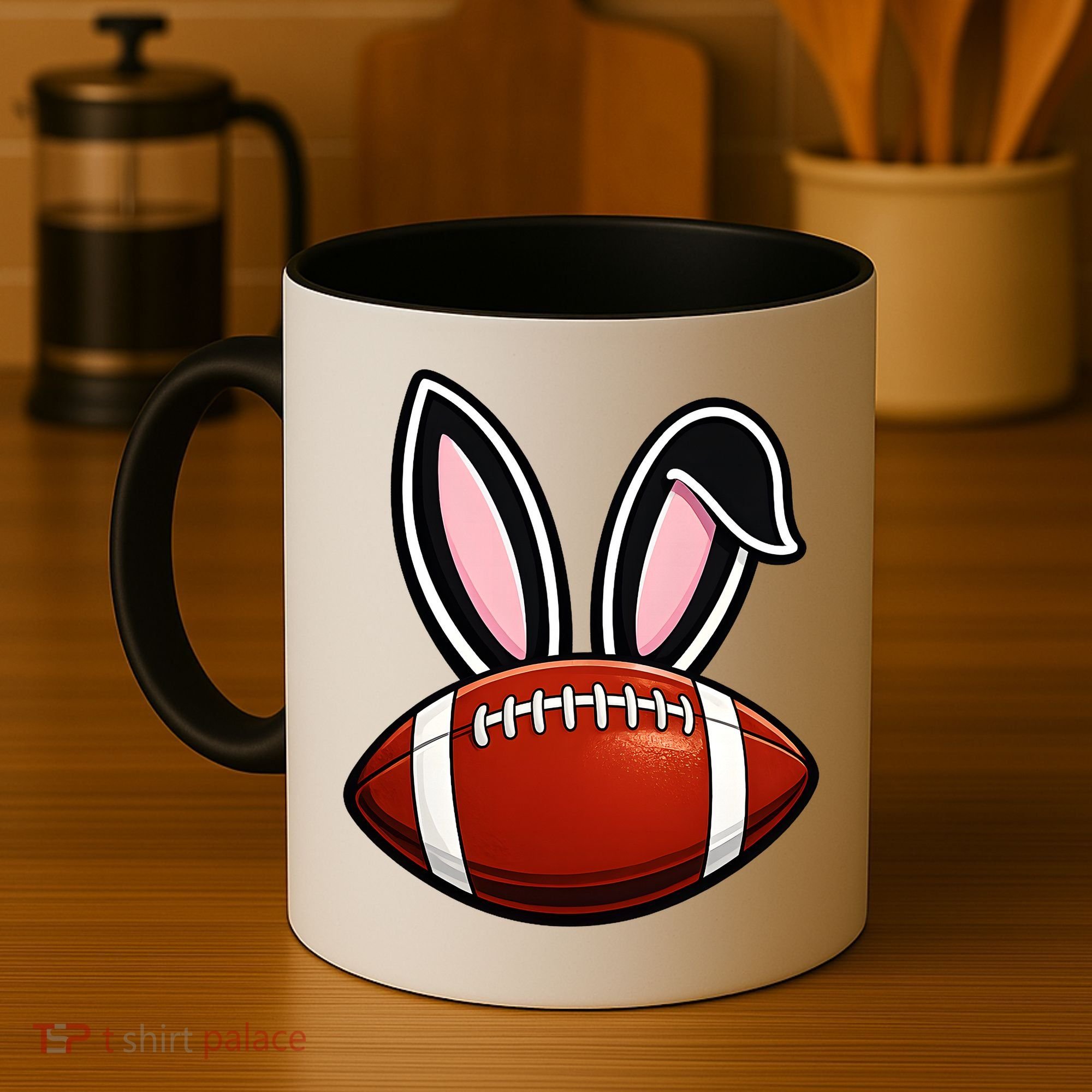 Bunny Ears American Football Fan Funny Easter Coffee Mug