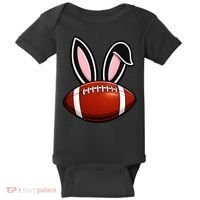 Bunny Ears American Football Fan Funny Easter Baby Bodysuit thumb 0