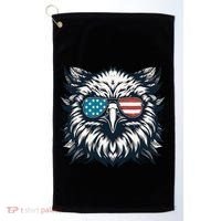 Bald Eagle American Usa 4th Of July Patriotic Funny Eagle Golf Towel thumb 0