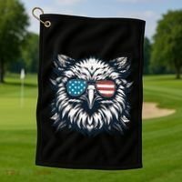 Bald Eagle American Usa 4th Of July Patriotic Funny Eagle Golf Towel thumb 1