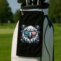 Bald Eagle American Usa 4th Of July Patriotic Funny Eagle Golf Towel thumb 2