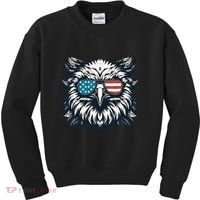 Bald Eagle American Usa 4th Of July Patriotic Funny Eagle Kids Sweatshirt thumb 0