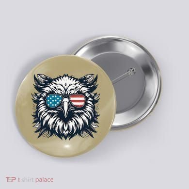 Bald Eagle American Usa 4th Of July Patriotic Funny Eagle Button