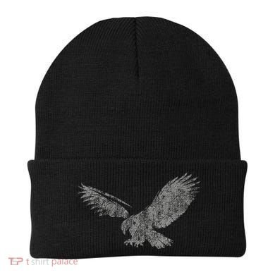 Beautiful Eagle American Bird Silhouette Flying Vintage Usa Beanie
