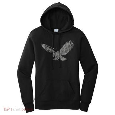 Beautiful Eagle American Bird Silhouette Flying Vintage Usa Women's Hoodie