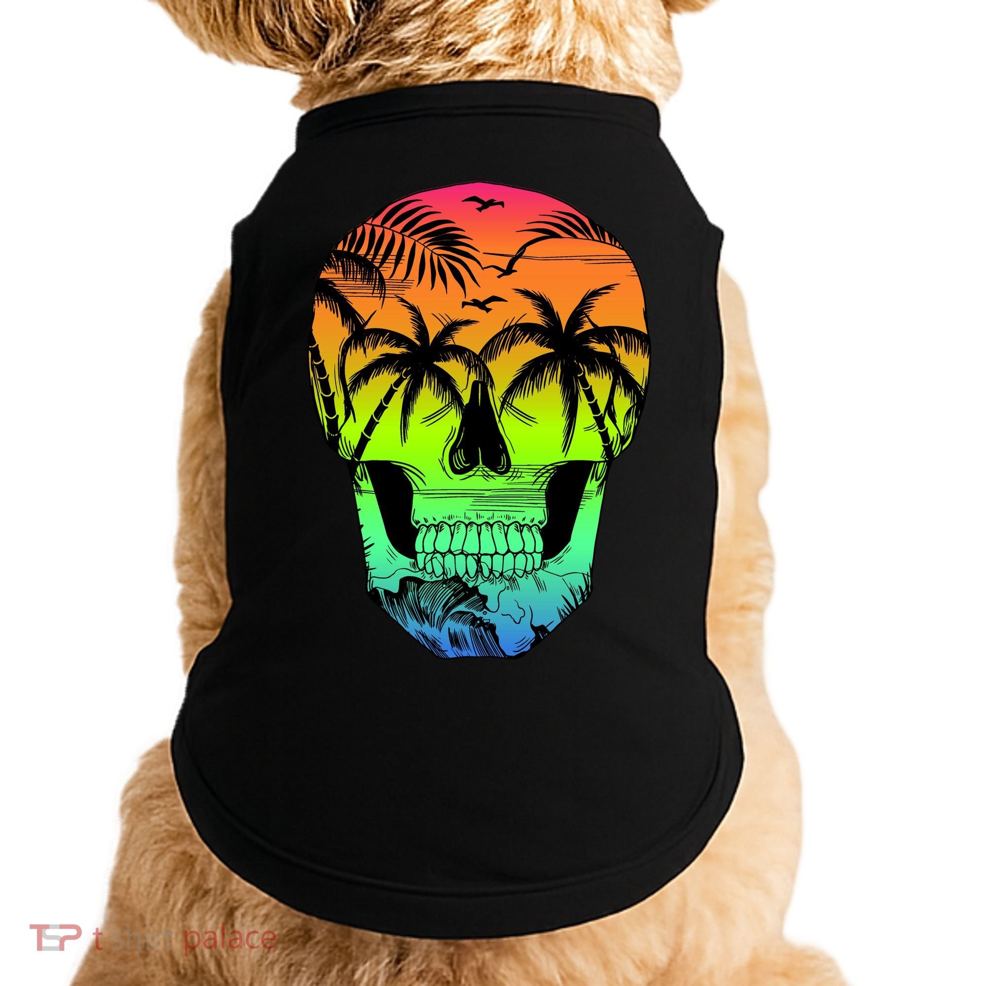 Beach Abstract Skull Doggie Tank