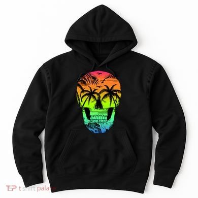 Beach Abstract Skull Hoodie