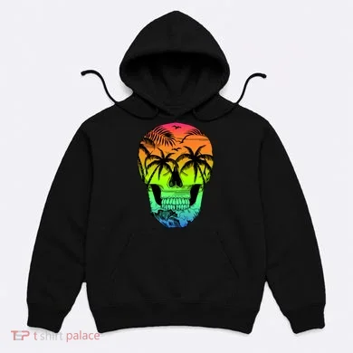 Beach Abstract Skull Hoodie