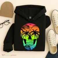 Beach Abstract Skull Hoodie thumb 4