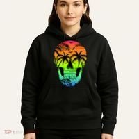 Beach Abstract Skull Hoodie thumb 5