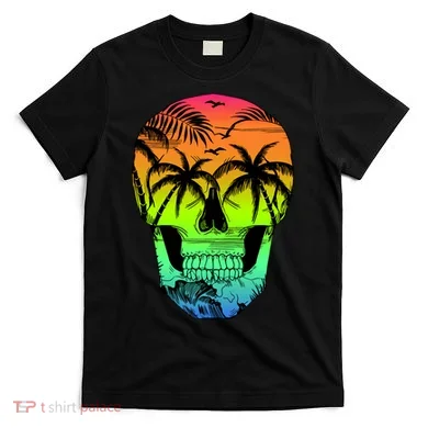 Beach Abstract Skull T-Shirt