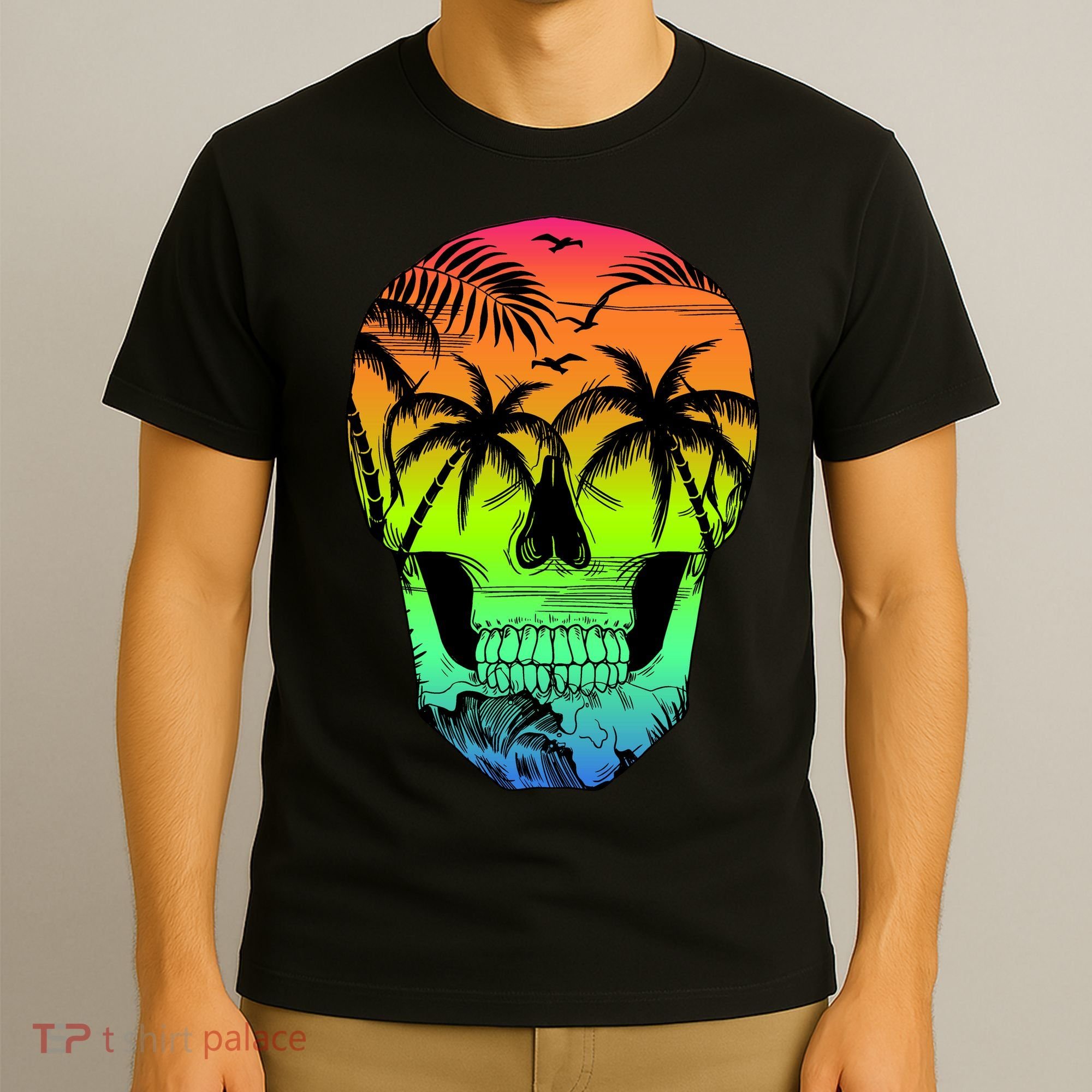 Beach Abstract Skull T-Shirt
