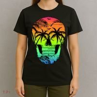 Beach Abstract Skull T-Shirt thumb 4