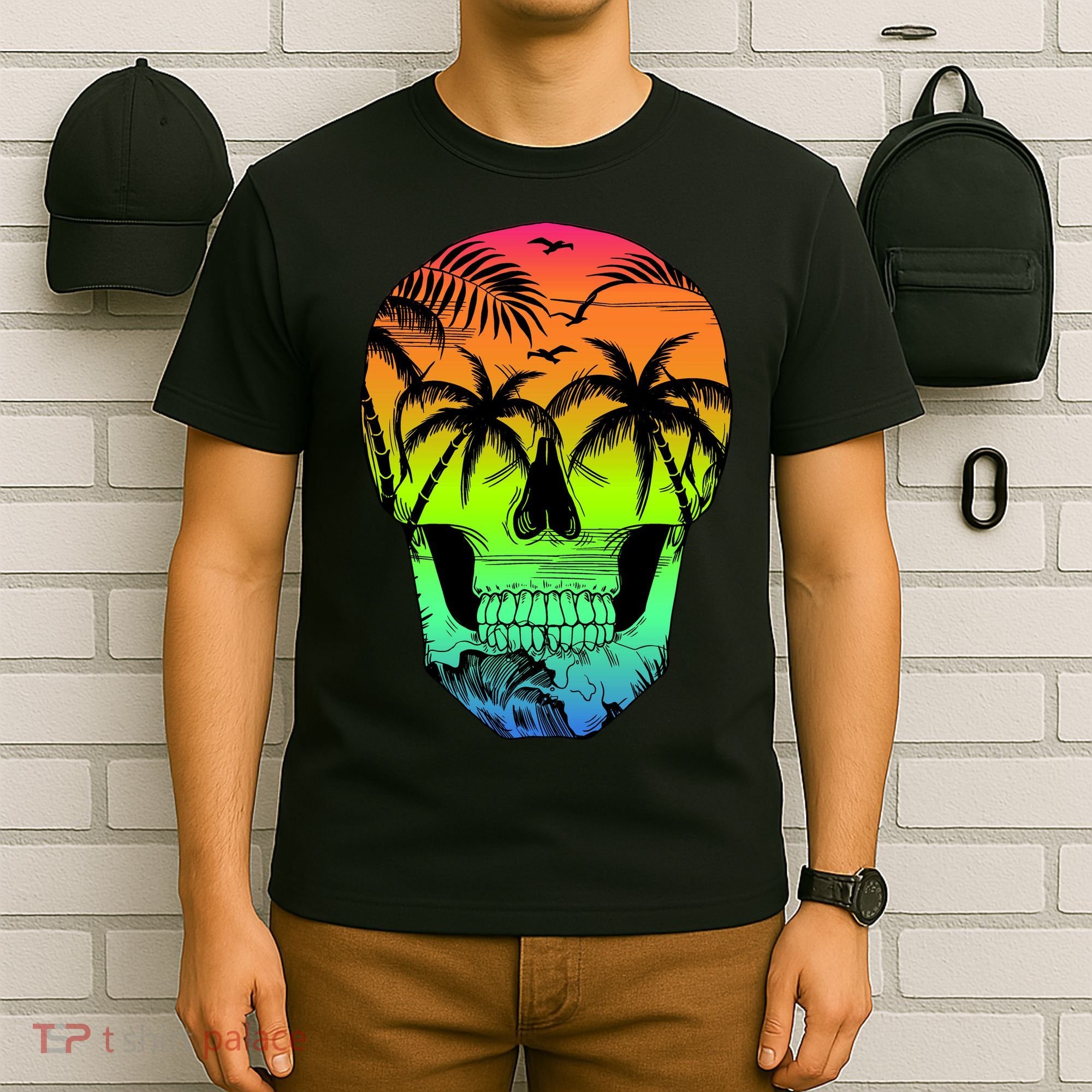 Beach Abstract Skull T-Shirt