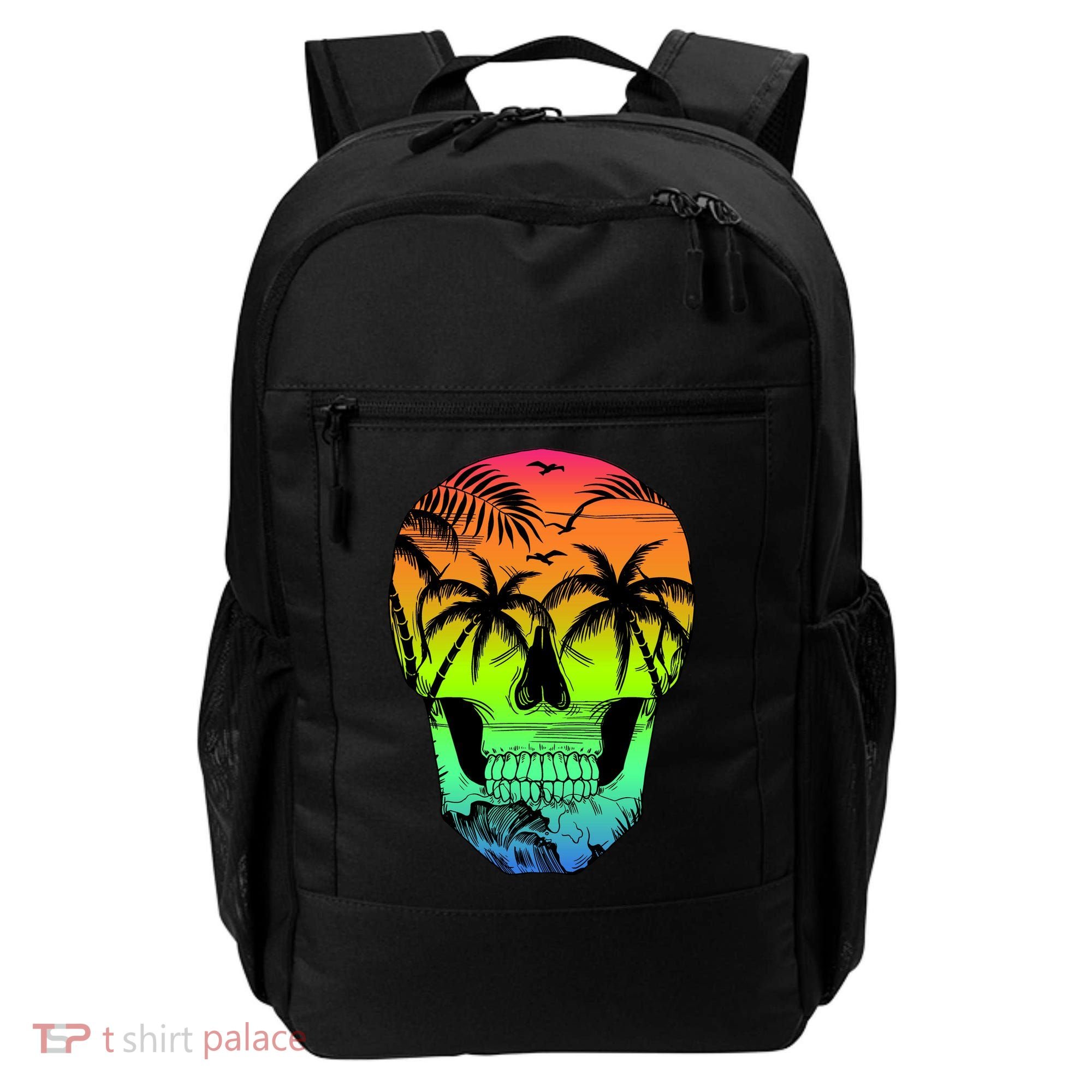 Beach Abstract Skull Backpack