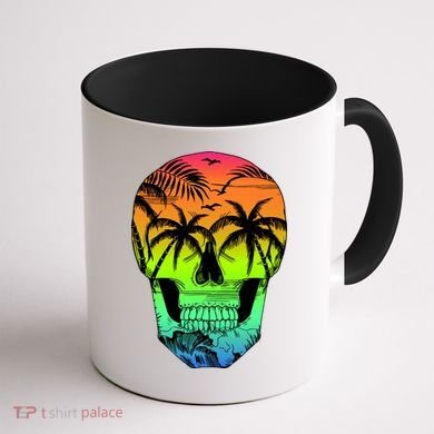 Beach Abstract Skull Coffee Mug back