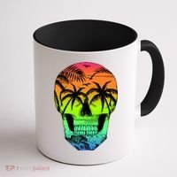 Beach Abstract Skull Coffee Mug thumb 1