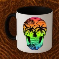 Beach Abstract Skull Coffee Mug thumb 2