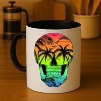 Beach Abstract Skull Coffee Mug thumb 4
