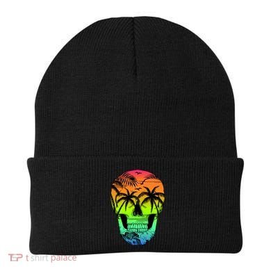 Beach Abstract Skull Beanie