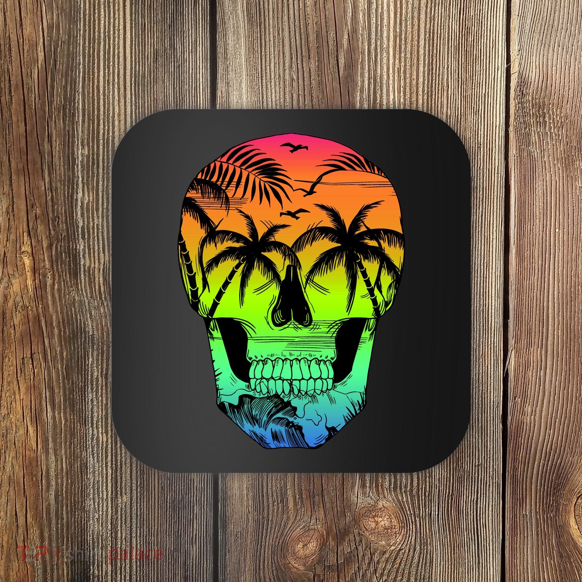 Beach Abstract Skull Coaster