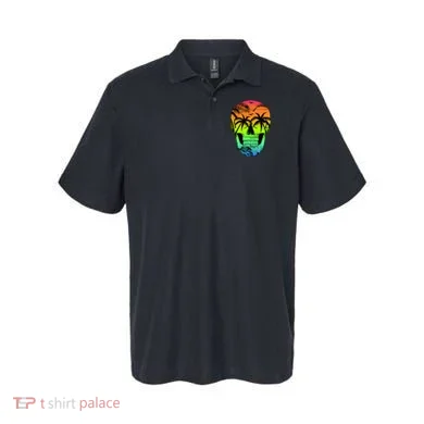 Beach Abstract Skull Polo