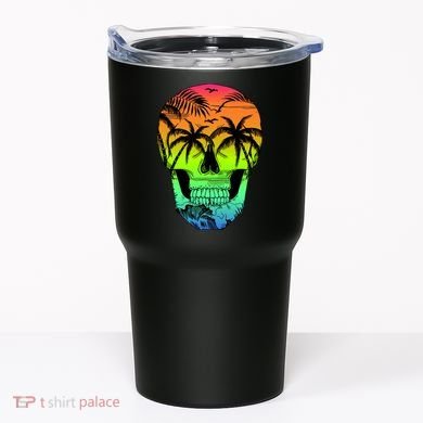 Beach Abstract Skull Tumbler