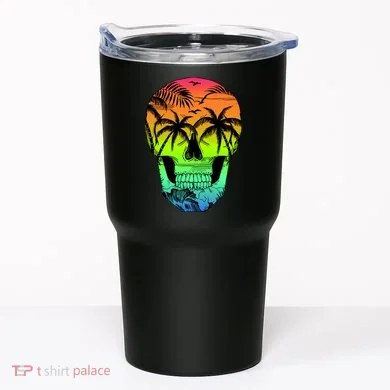 Beach Abstract Skull Tumbler