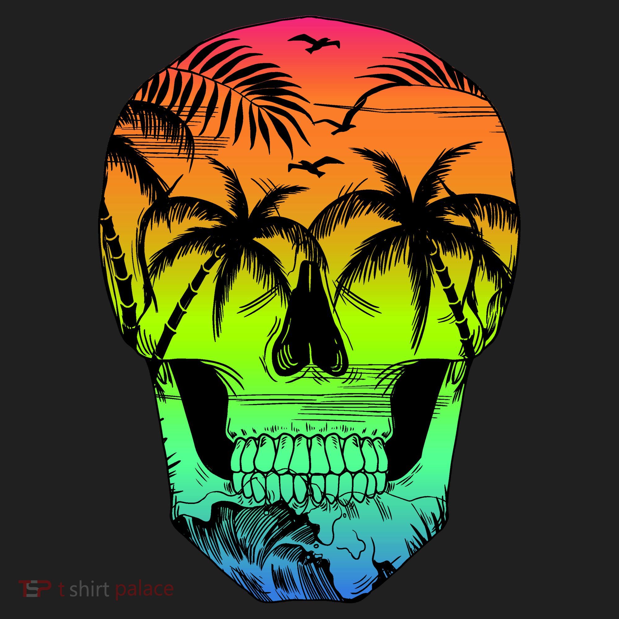 Beach Abstract Skull Tumbler