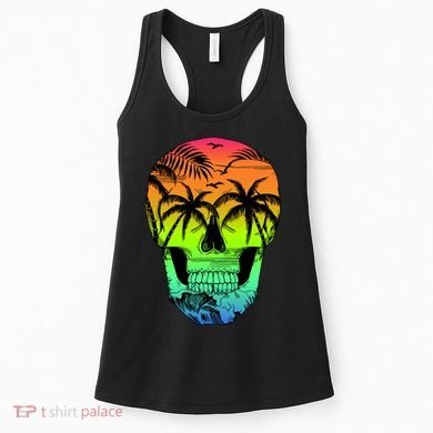Beach Abstract Skull Women's Tank Top