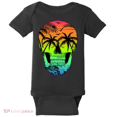 Beach Abstract Skull Baby Bodysuit