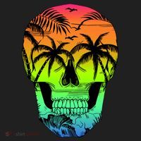 Beach Abstract Skull Hat thumb 2