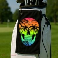 Beach Abstract Skull Golf Towel thumb 2