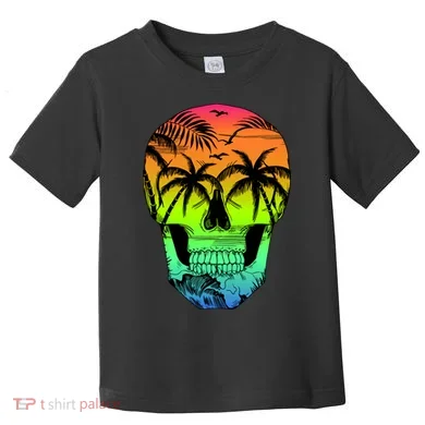 Beach Abstract Skull Toddler T-Shirt