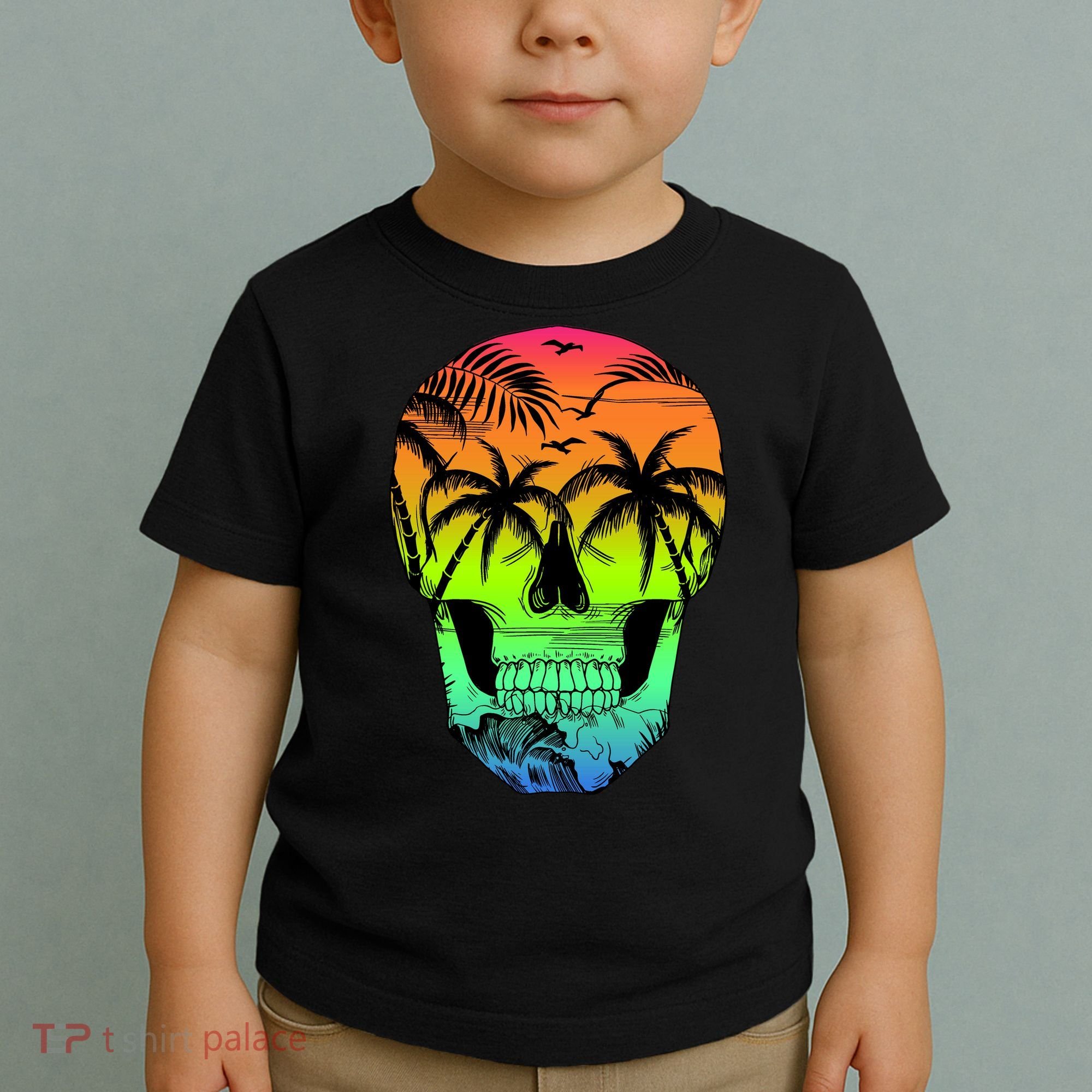 Beach Abstract Skull Toddler T-Shirt