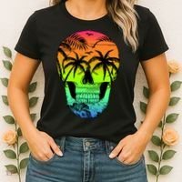 Beach Abstract Skull Women's T-Shirt thumb 2