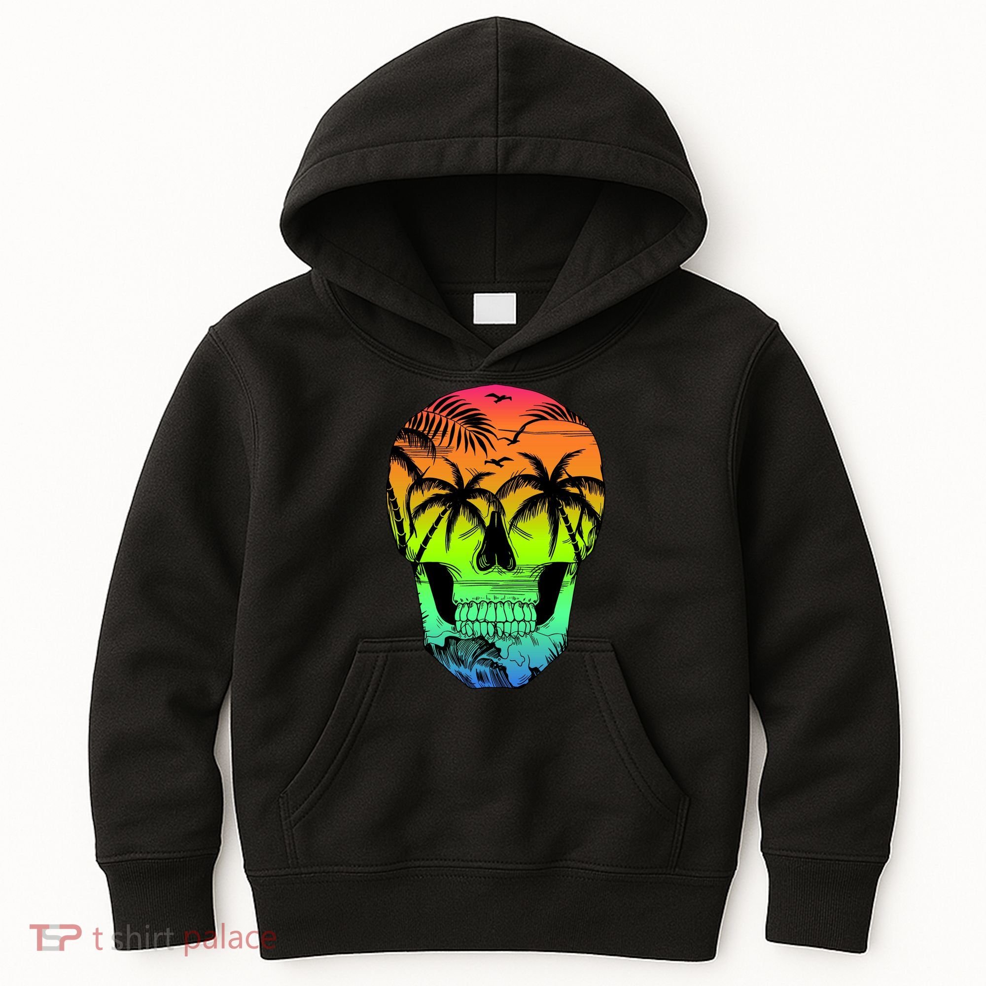 Beach Abstract Skull Kids Hoodie