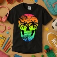 Beach Abstract Skull Kids T-Shirt thumb 3