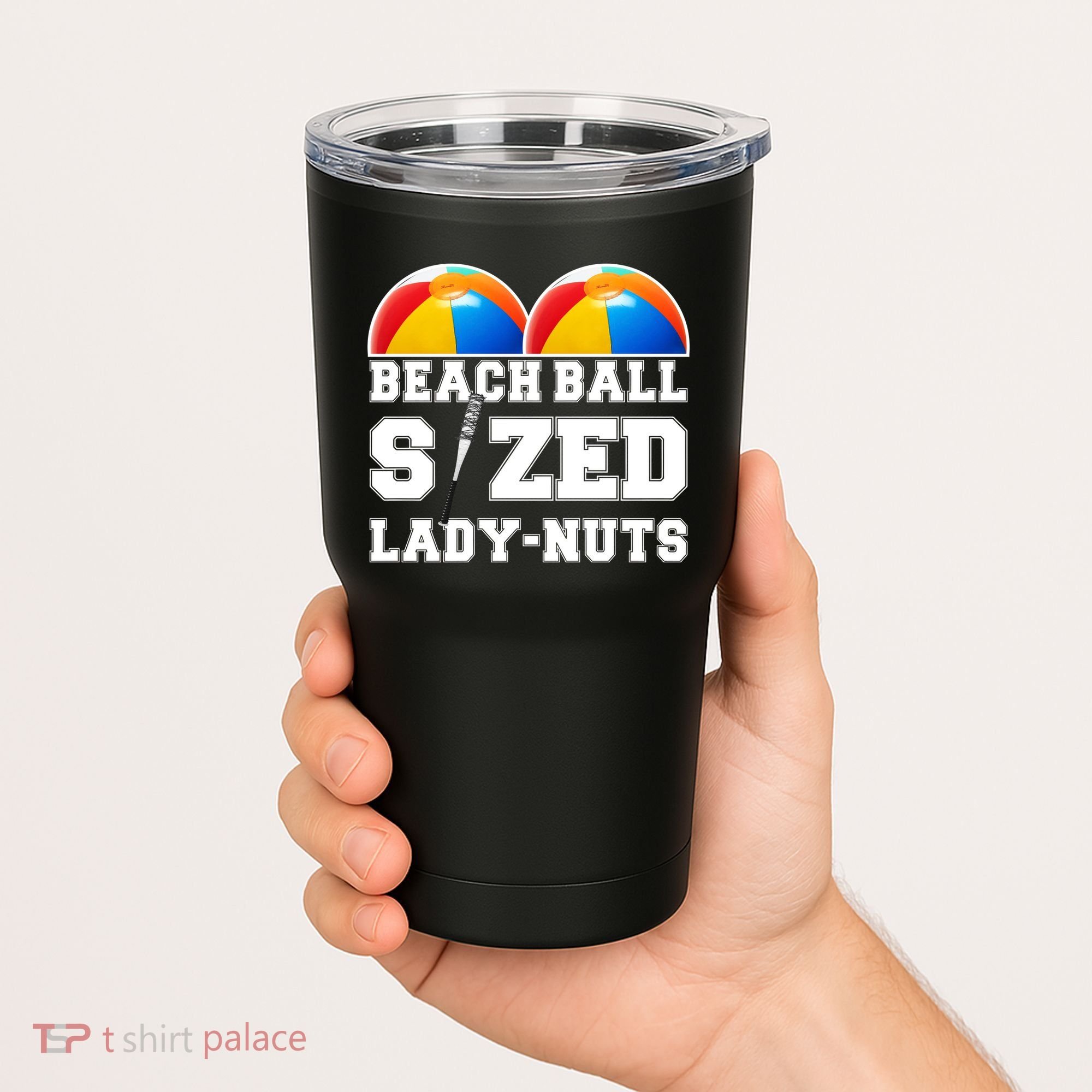 Beach Ball Sized Lady Nuts Lucille Baseball Bat Tumbler