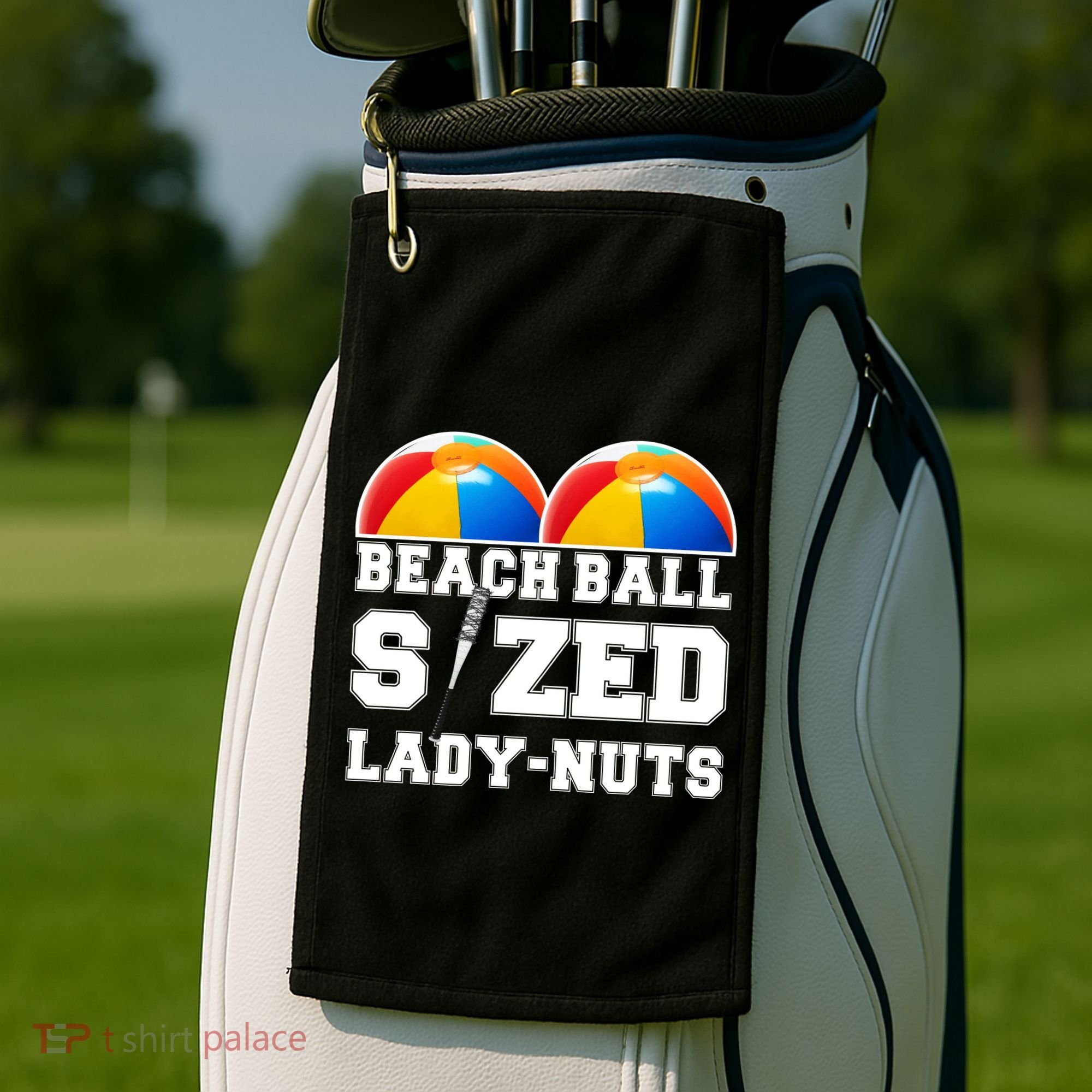 Beach Ball Sized Lady Nuts Lucille Baseball Bat Golf Towel