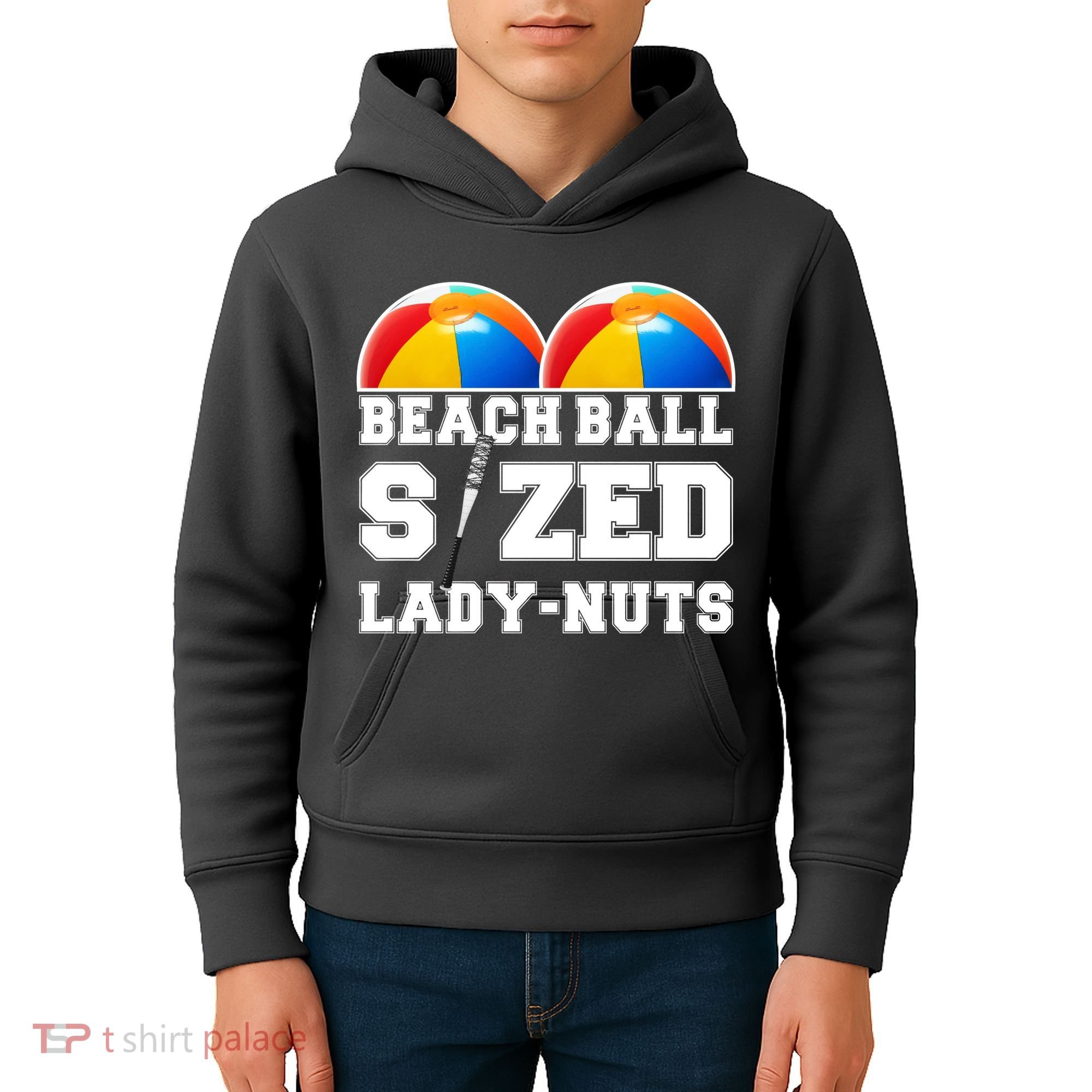 Beach Ball Sized Lady Nuts Lucille Baseball Bat Kids Hoodie