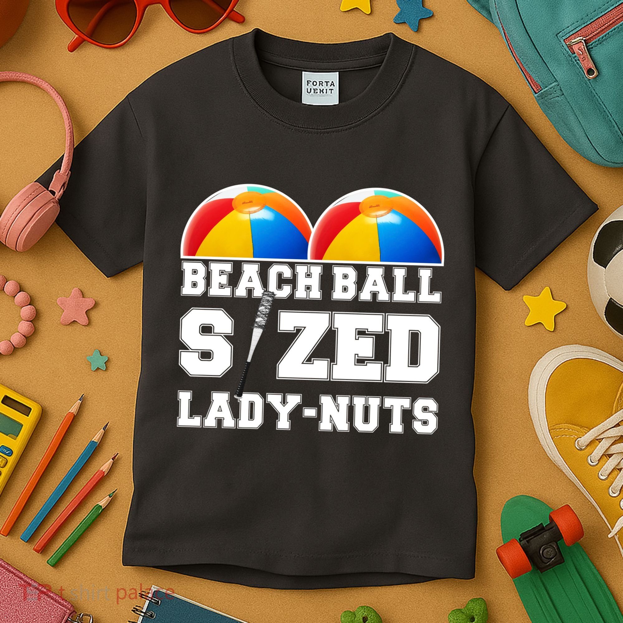 Beach Ball Sized Lady Nuts Lucille Baseball Bat Kids T-Shirt