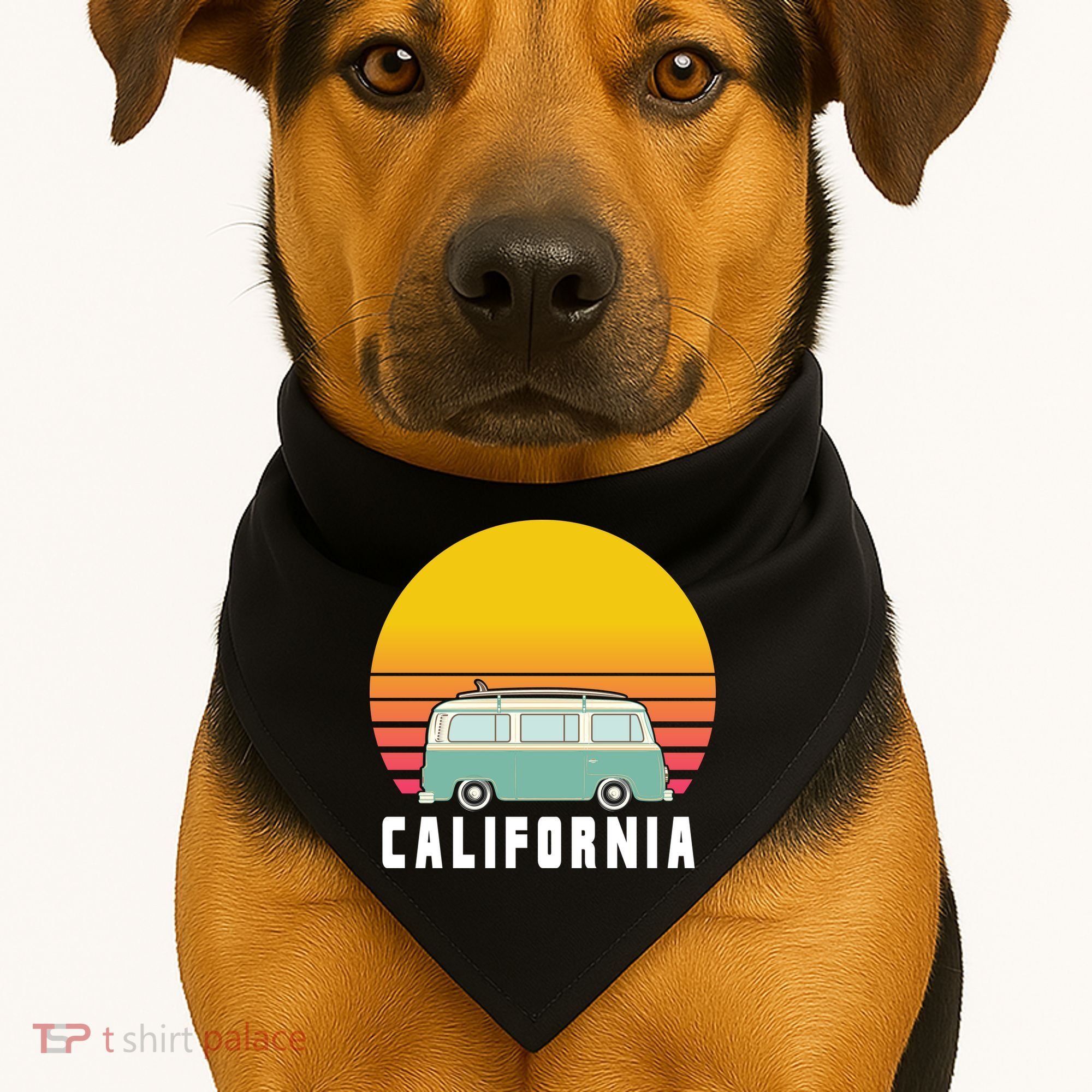 Beach Bum California Hippie Van USA-Made Doggie Bandana