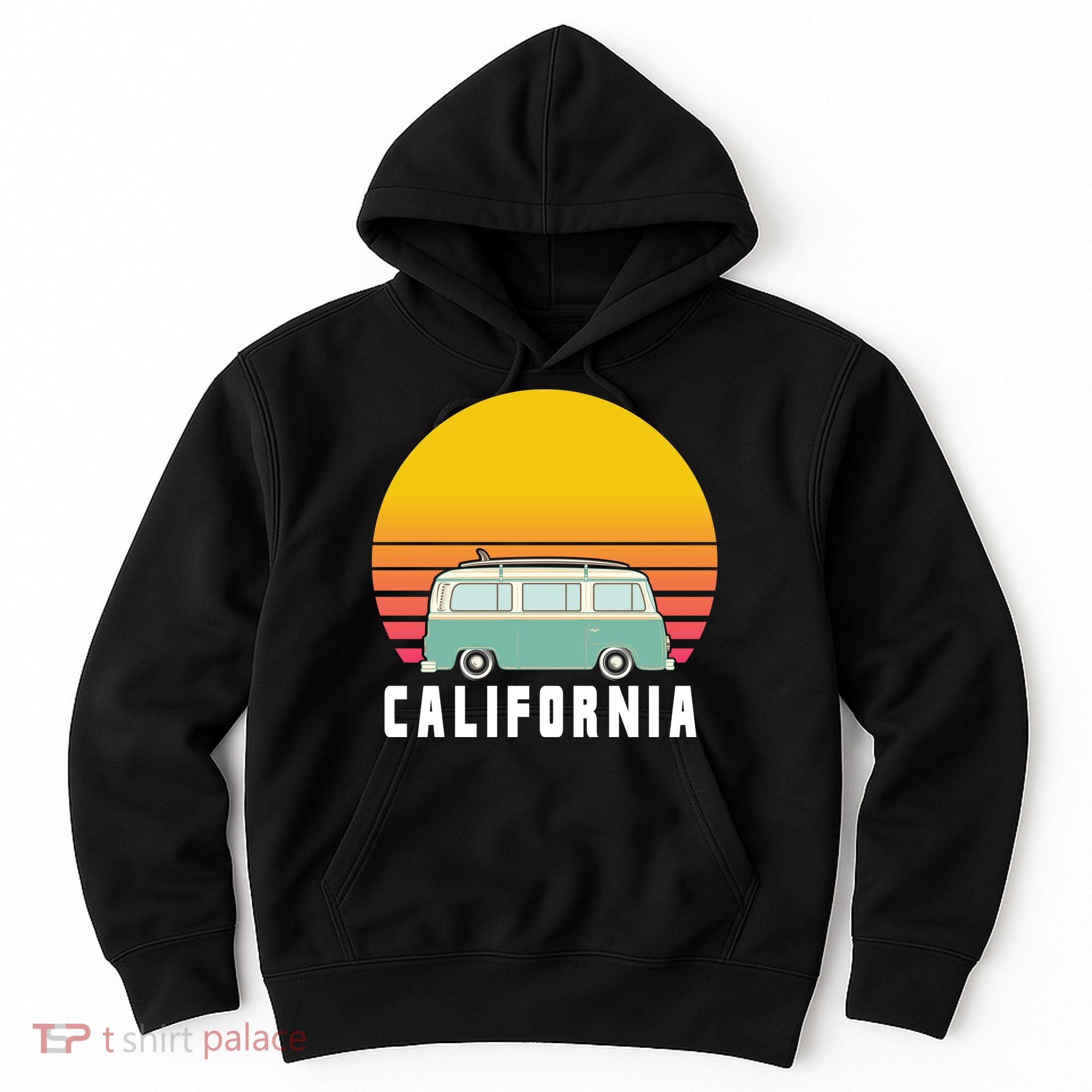 Beach Bum California Hippie Van Hoodie