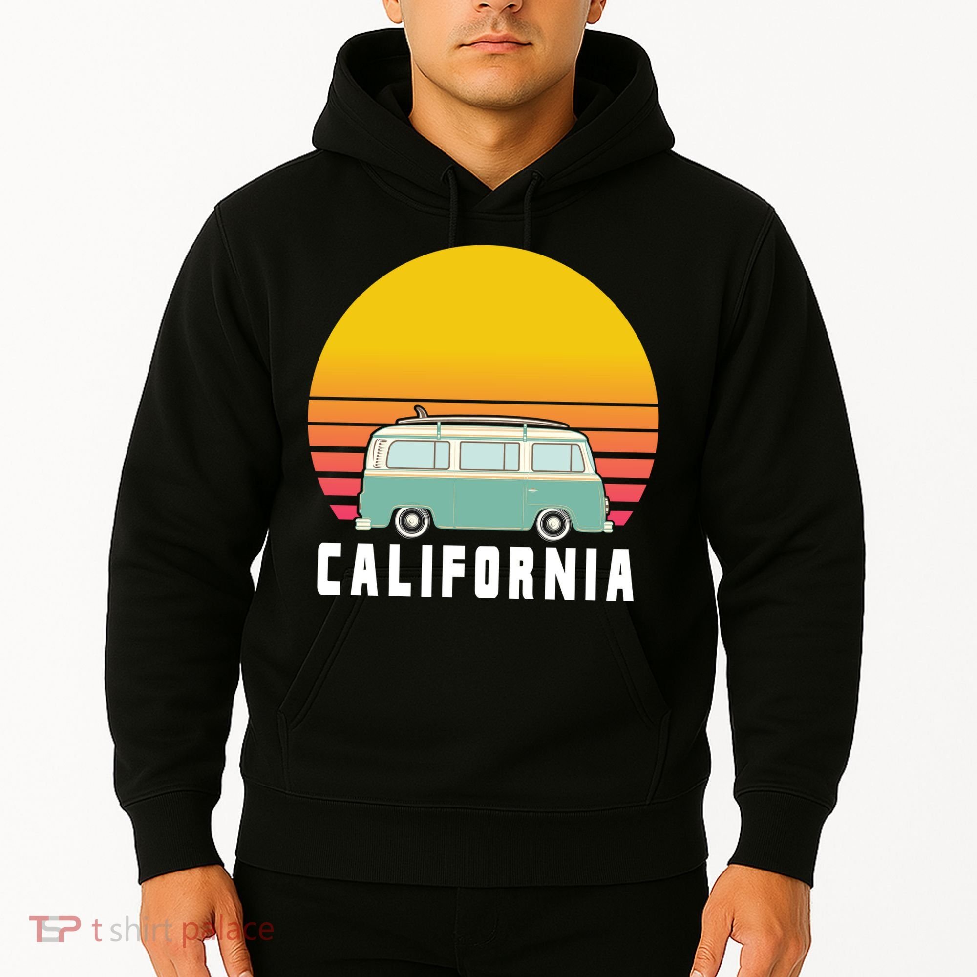 Beach Bum California Hippie Van Hoodie